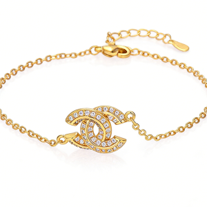 Vintage Gold Plated CC Monogram Bracelet