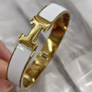 Stainless Steel H Logo Enamel Bracelet