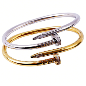 Paved CZ Gold Silver Stainless Steel Bracelet